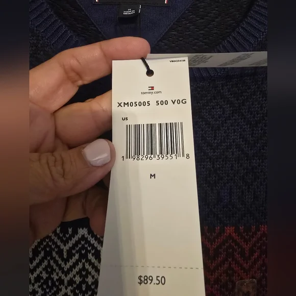 NWT Men's Tommy Hilfiger Fair Isle Crew Sweater Size Medium Multicolor